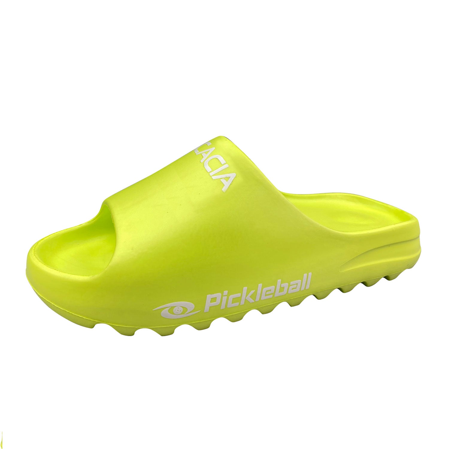 Acacia Pickleball Après Slides Lime – Comfortable Recovery Footwear Side view
