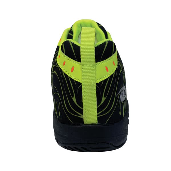 Back view of Acacia DinkShot II Lime Unisex Pickleball Shoe with cushioned heel and ankle support