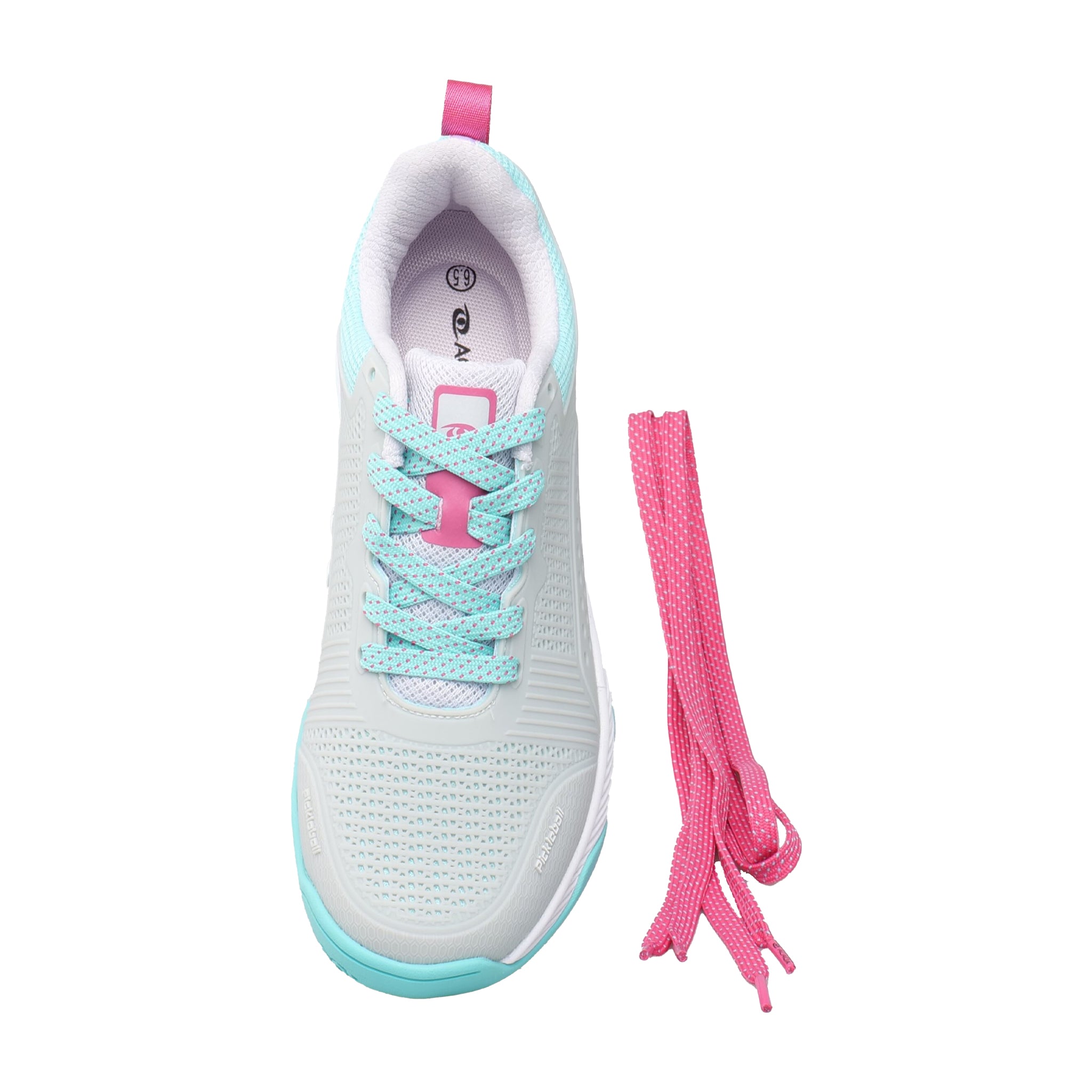Top view of Acacia FreshShot Miami Pickleball Shoe with breathable mesh and lace design