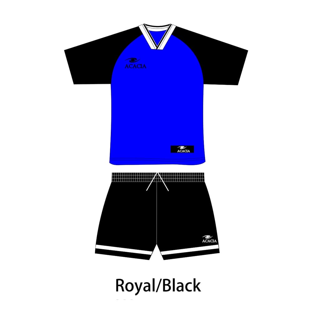 Two-colour Royal/Black raglan performance jersey for training and competition