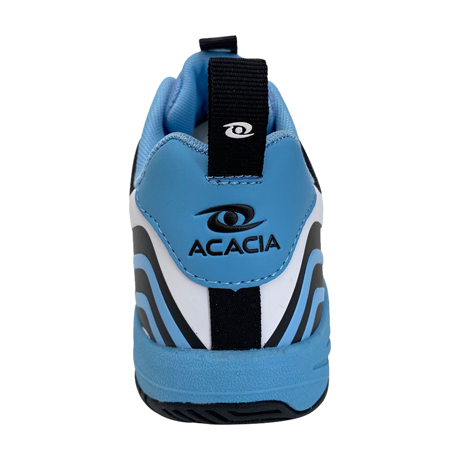 Back view of Acacia Corrine Signature Sky Pickleball Shoe with padded heel and ankle support