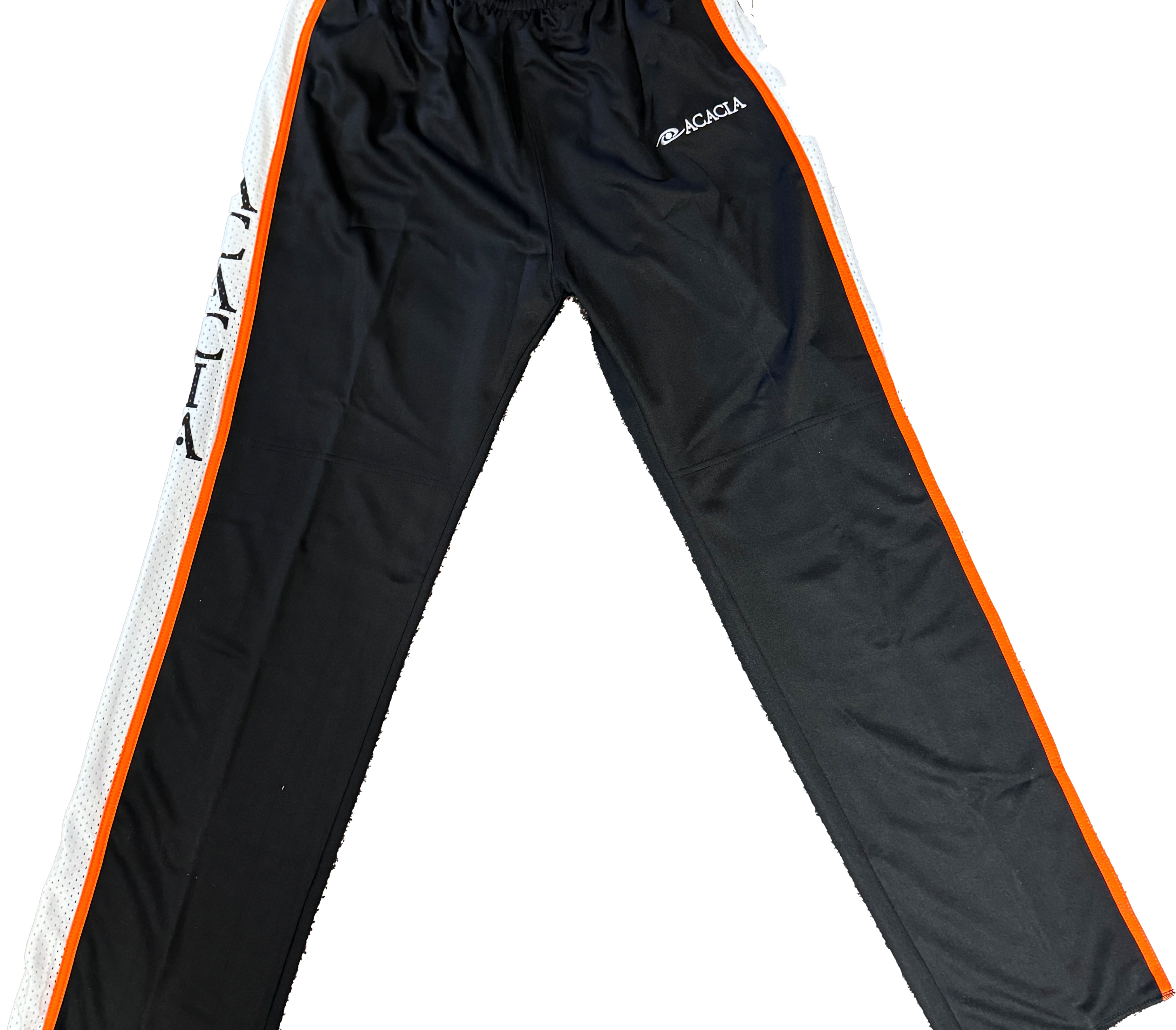 Acacia Bullet Pants are Designed for Broomball and Sponge Hockey Black with Orange
