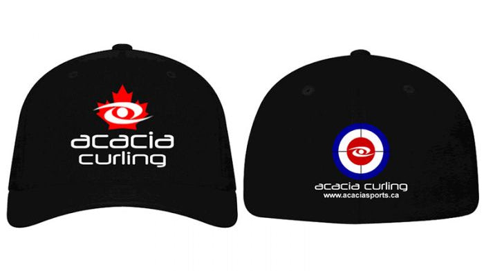 Acaciasports curling ball cap with adjustable fit on rink