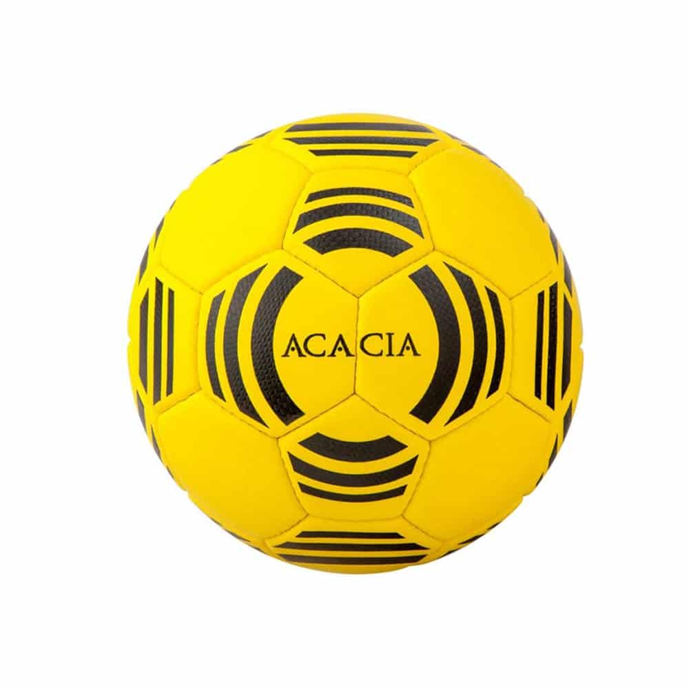 Acaciasports Galaxy Beach Yellow Ball on sandy beach with soft shell