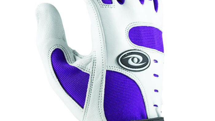 Close-up of Acacia HR Curling (Purple) Gloves showing superior grip and craftsmanship