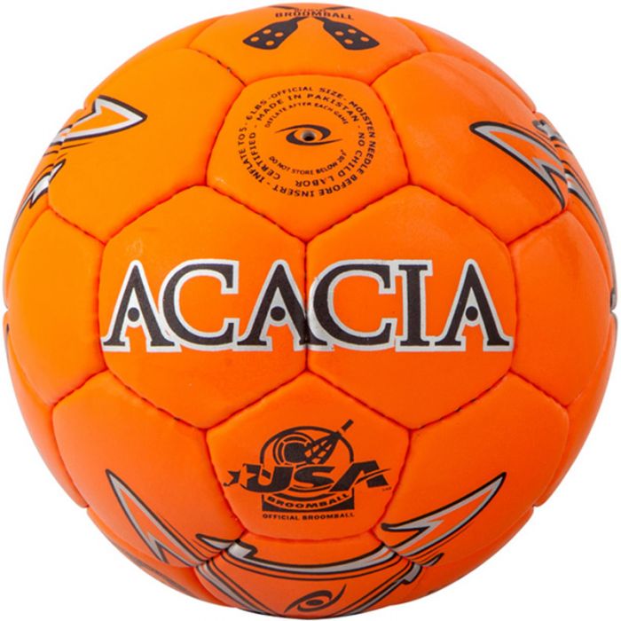 Acacia King Hand Stitched Broomball Ball showing low bounce and responsive touch