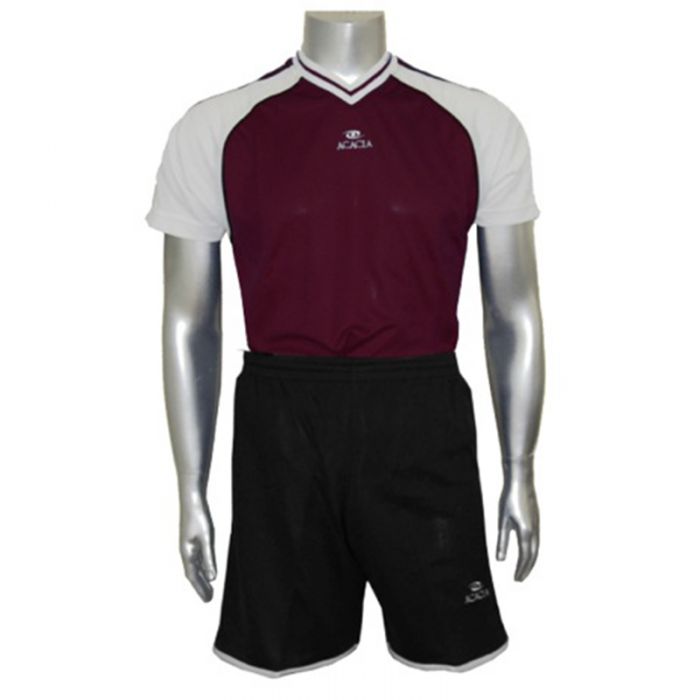 Acacia Rio Black Soccer Jersey with Canadian-style piping and collar