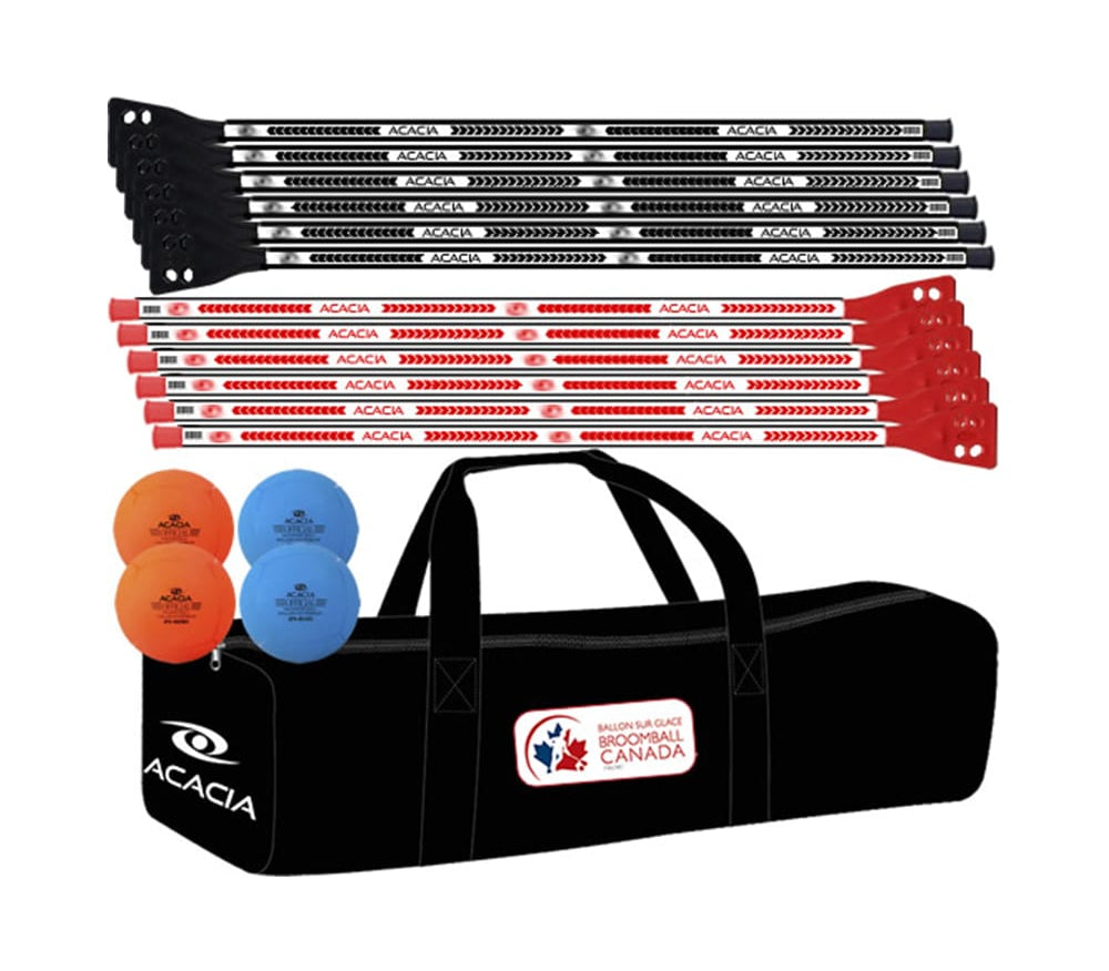 Acaciasports Senior Broomball Package – Pro Equipment for Teams INCLUDES 12 STICKS 4 BALLS AND AN EQUIPMENT BAG