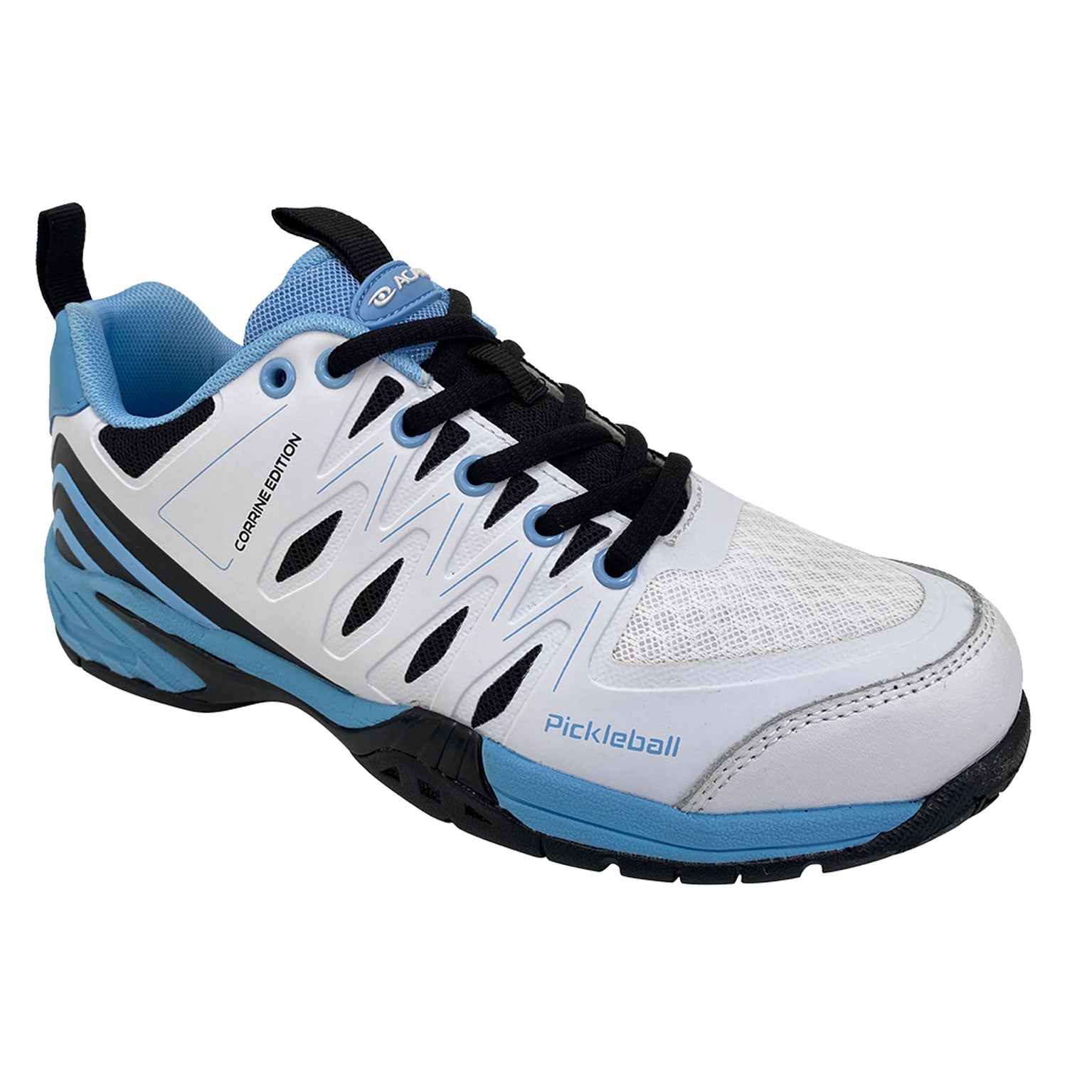 Top view of Acacia Corrine Signature Sky Pickleball Shoe with breathable upper and lace closure