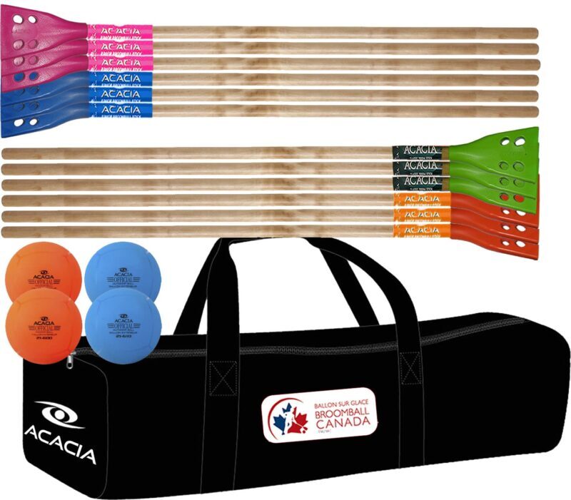Acacia Junior Broomball Package – Ideal for Youth Teams & Coaches  INCLUDES 12 STICKS 4 BALLS AND AN EQUIPMENT BAG