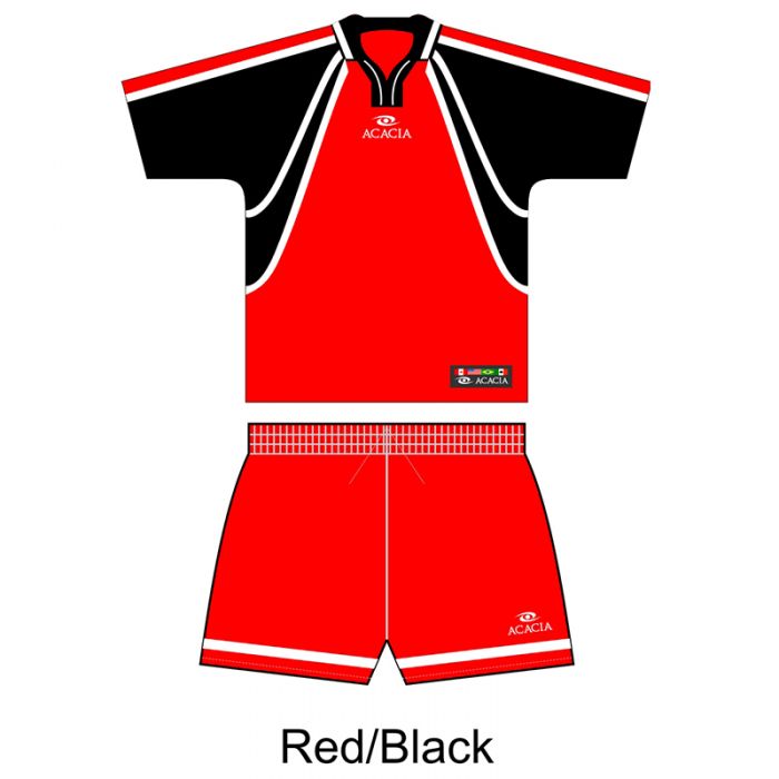 Acacia Pro Soccer (Red/Black) Jersey with Johnny collar and Canadian piping