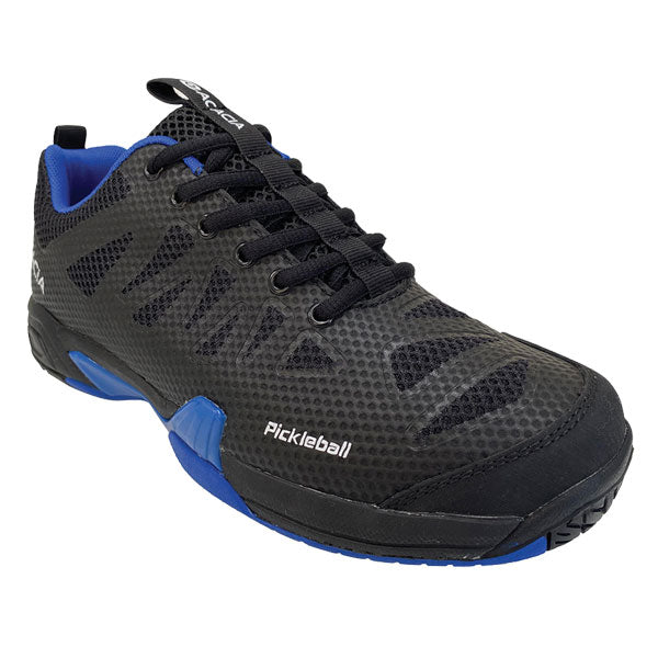 Front view of Acacia ProShot Black Pickleball Shoe with breathable SK-Vent upper and lace closure