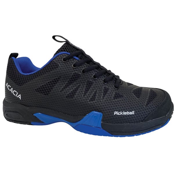 Right Side view of Acacia ProShot Black Unisex Pickleball Shoe with SK-Vent ventilation system