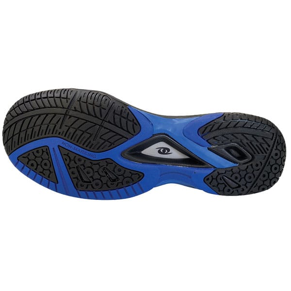 Bottom view of Acacia ProShot Black Shoe with durable outsole and ventilation grooves
