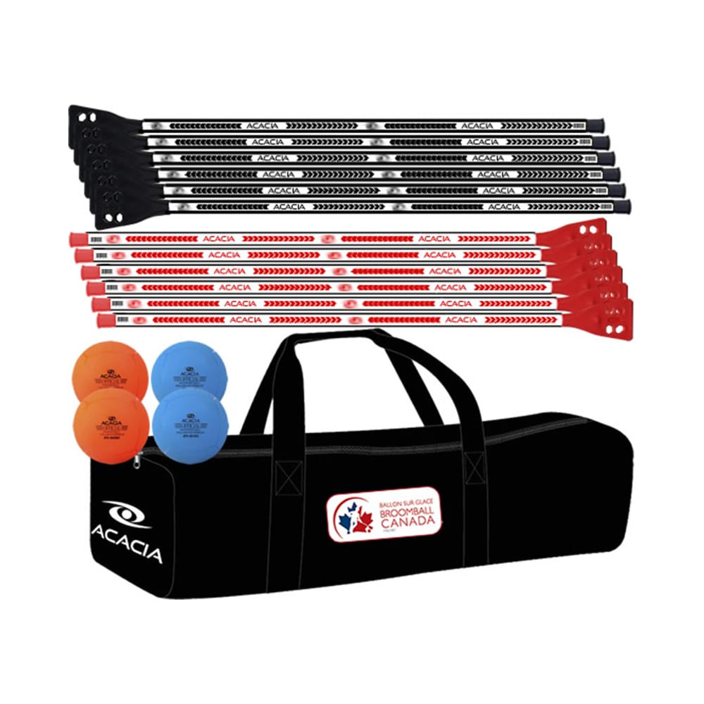 Acaciasports Senior Broomball Package – Pro Equipment for Teams INCLUDES 12 STICKS 4 BALLS AND AN EQUIPMENT BAG